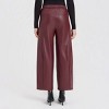 Women's Mid-Rise Barrel Leg Faux Leather Pull-On Pants - A New Day™ - 2 of 4
