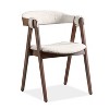 HOMES: Inside + Out Set of 2 Pearlcrest Mid-Century Modern Boucle Upholstered Dining Chairs Walnut - 3 of 4