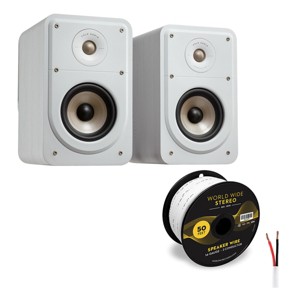 Polk Audio Signature Elite ES15 Compact Bookshelf Speaker Pair with 14 Gauge Speaker Wire - 50 Feet - 1 of 4