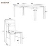 7 Piece Dining Set, Dining Table Set For 6, Dining Set Of 6 Chairs With Mutifunctional Extendable Table With 12" Leaf And 2 Drawers-Cuddlewood - 4 of 4