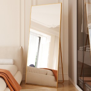 LOVMOR Modern Full Length Mirror, Full Body Mirror, Free Standing or Leaning or Wall-Mounted Mirror for Living Room, Bedroom - 1 of 4