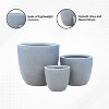 Set of 3 17" Kante Seamless Concrete Planters for Patio & Garden - Rosemead Home & Garden, Inc. - 3 of 4