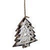 Northlight Buffalo Plaid Christmas Tree with Reindeer Ornament - 4" - Black and White - 4 of 4