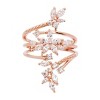 14K Rose Gold Multi-Row Cocktail Ring with Genuine Crystals - 2 of 4