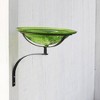 12.5" Reflective Crackle Glass Birdbath Bowl with Wall Mount Bracket Fern Green - Achla Designs: Weather-Resistant, No Assembly Required - 2 of 4