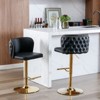 PAGED Swivel Barstools Classic Velvet Upholstered Bar Stools Adjusatble Height Counter Stools with Back Tufted for Home Pub, Set of 2 - 2 of 4