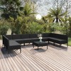 vidaXL Patio Lounge Set Outdoor Sectional Sofa Set Table Poly Rattan Black - 2 of 4