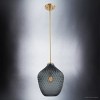Urban Ambiance Luxury Mid-Century Modern Pendant ,  13''H x 11''W,  Brushed Brass and Stained Glass Finish, ULB2241 - 3 of 4