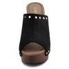 Allegra K Women's Open Round Toe Platform Block Heel Slides Sandals - 3 of 4