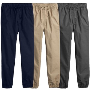 Jumpstart  Boy's Slim Fitting Cotton Stretch Classic Twill Joggers-3 Pack - 1 of 4
