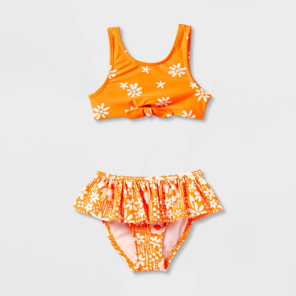 Toddler Girls' Floral Print Bikini Set - Cat & Jack Orange 5T