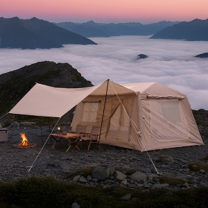 ORRD 11m² Inflatable Camping Tent 4 Season, Blow Up Tent with Hand Pump, Hot Tent with Stove Jack for 4/6/8 Person Glamping - 1 of 4