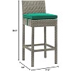 Modway Conduit Outdoor Patio Bar Stool – Wicker Rattan in Light Gray Green with Powder-Coated Aluminum Frame - 4 of 4