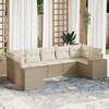 vidaXL 7 Piece Patio Sofa Set with Cushions Beige and Cream Poly Rattan - 2 of 4