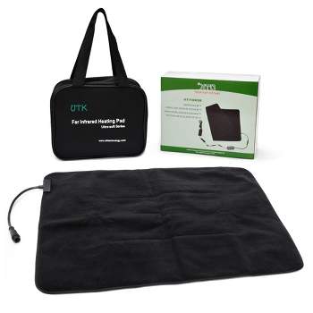 UTK Ultra Soft Far Infrared Heating Pad for Back, Abdomen, and Leg Pain Relief with Smart Remote Controller, Carry Bag, and Adapter