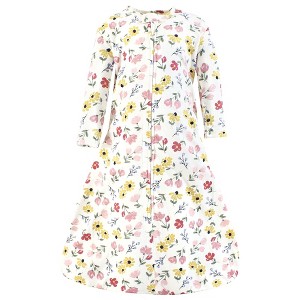 Hudson Baby Infant Girl Long Sleeve Cotton Jersey Sleeping Bag, Sack, Blanket, Soft Painted Floral - 1 of 2