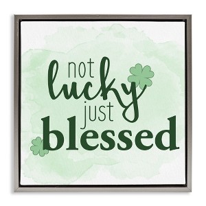 Stupell Industries Just Blessed Green Shamrocks, 18" x 18" - 1 of 4