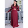 Pinkblush PinkBlush Petite Dark Burgundy Solid Off Shoulder Maternity Maxi Dress - 4 of 4