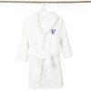 Personalized Linum Kids 100% Polyester SUPER PLUSH Double Brushed Hooded Bathrobe in Purple Script Font - 2 of 3