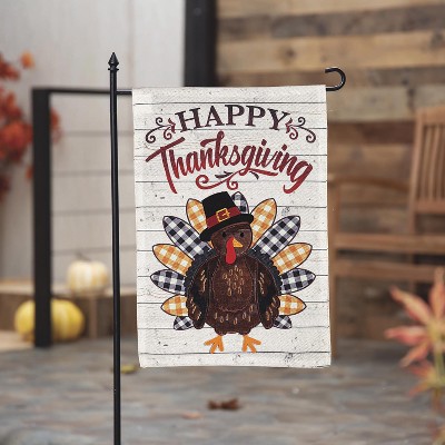 Evergreen Pilgrim Turkey Garden Burlap Flag 12.5 x 18 Inches Indoor Outdoor Decor