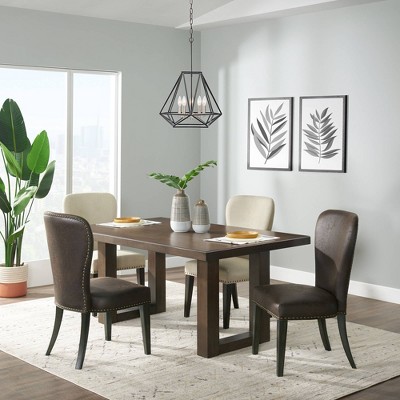 Savoy Cream Faux Leather Upholstered Side Chairs, Set of 2