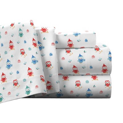 Pointehaven Superior Weight 175 GSM 100% Cotton Printed or Solid Flannel Deep Pocket Sheet Set