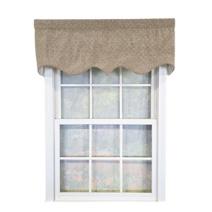RLF Home 100% Cotton Chenille Regal  Fully lined Windows Rod Pocket Valance 50" x 17"  Beige - 1 of 4