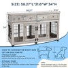 Dog Crate Furniture with 2 Drawers, 2 Rooms 58" Dog Furniture, Wooden Dog House Kennel with 5-Doors for Large/Medium/Small Dog,TV Stand - 2 of 4