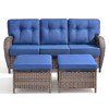 Buenhomino 3 Pieces Patio Furniture Sofa Set-Outdoor Wicker Patio Couch with Multifunctional Ottoman and All-Weather Patio Conversation Set - 4 of 4