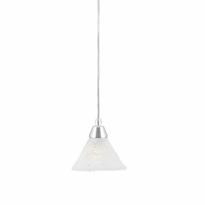 Toltec Lighting Any 1 - Light Pendant in  Chrome with 7" Gold Ice Shade