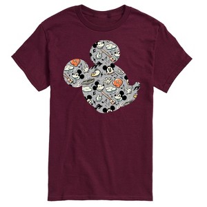 Men's - Disney - Mickey Pattern Silhouette Short Sleeve Graphic T-Shirt - 1 of 4