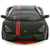 Lamborghini Reventon Matt Black with Red Stripes "Satin Paint" Series 1/24 Diecast Model Car by Motormax - 4 of 4