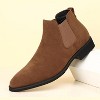Santimon Men's Suede Leather Chelsea Boots Formal Business Pointed Toe BrownCasual Ankle Leather Boots - 2 of 4
