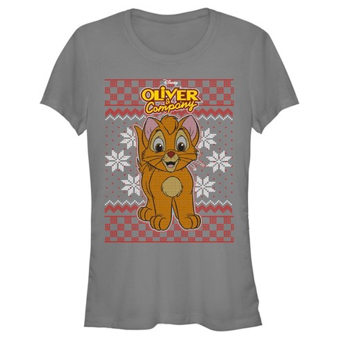 Juniors Womens Oliver & Company Christmas Oliver T-Shirt - image 1 of 4