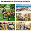 Heavy Duty Black Meatl Steel Garden Dump Cart with Removable Sides, 180° Rotating Handle, 10-Inch All Terrain Wheels, Utility Wagon for Yard, Lawn - 3 of 4