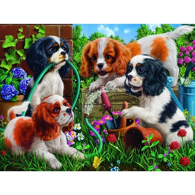Sunsout Pups in the Garden 1000 pc   Jigsaw Puzzle 42946