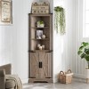 OKD 68" Tall Corner Cabinet with 2 Barn Door & Adjustable Shelves for Bathroom - 2 of 4