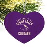 University of Sioux Falls Cougars Logo Heart Love Wood Christmas Tree Holiday Ornament - 2 of 3