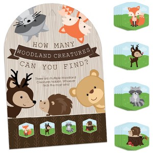 Big Dot of Happiness Woodland Creatures - Baby Shower or Birthday Party Scavenger Hunt - 1 Stand and 48 Game Pieces - Hide and Find Game - 1 of 4