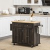 NicBex 2 Drawer Rolling Kitchen Island Cart with 2-Door Cabinet and Knobs,Kitchen Island with Spice Rack and Towel Bar,Island Table for Kitchen - 2 of 4