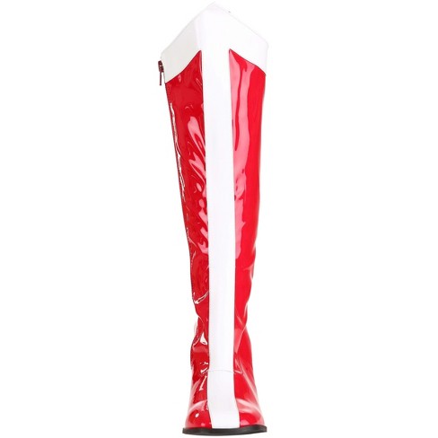 Red knee high hot sale boots fancy dress