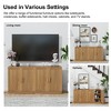 2-Piece Modern Minimalist Wood Grain Edge Cabinet, Multifunctional Storage with 3-Layer Shelves - 3 of 4