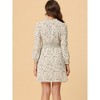 INSPIRE CHIC Women's Smocked Waist Tie Neck Floral Long Sleeve Dress - 4 of 4