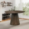 5 PCS Wooden Dining Table Set Dining Set with 4 Boucle Upholstered Dining Chairs&Rubber Wood Round Kitchen Table, Brown/Walnut -ModernLuxe - 4 of 4