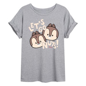 Women's - Disney - Let's Go Nuts Oversized Graphic T-Shirt - 1 of 4
