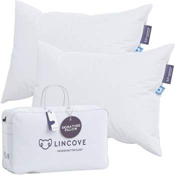 Lincove Signature Down Luxury Sleeping Pillow - 800 Fill Power, 500 Thread Count Cotton Shell, 2 Pack