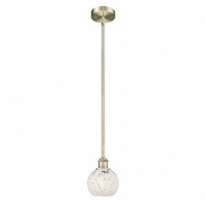 White Mouchette - 1 Light Stem Hung Mini Pendant In Modern Style-7.5 Inches Tall and 6 Inches Wide - 1 of 1