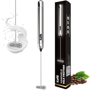 Handheld Milk Frother with Stand - Stainless Steel - Battery Operated (NO STAND)