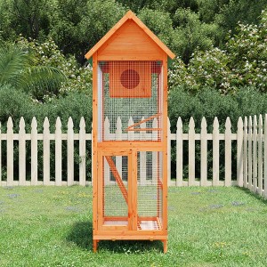 vidaXL Bird House Brown 23.6"x23"x63" Solid Wood Pine - 1 of 4