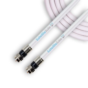 SatelliteSale Digital 75Ohm RG-6/U Coaxial Cable with F-Type Connector Indoor/Outdoor Universal Wire Black and White Cord - 1 of 4